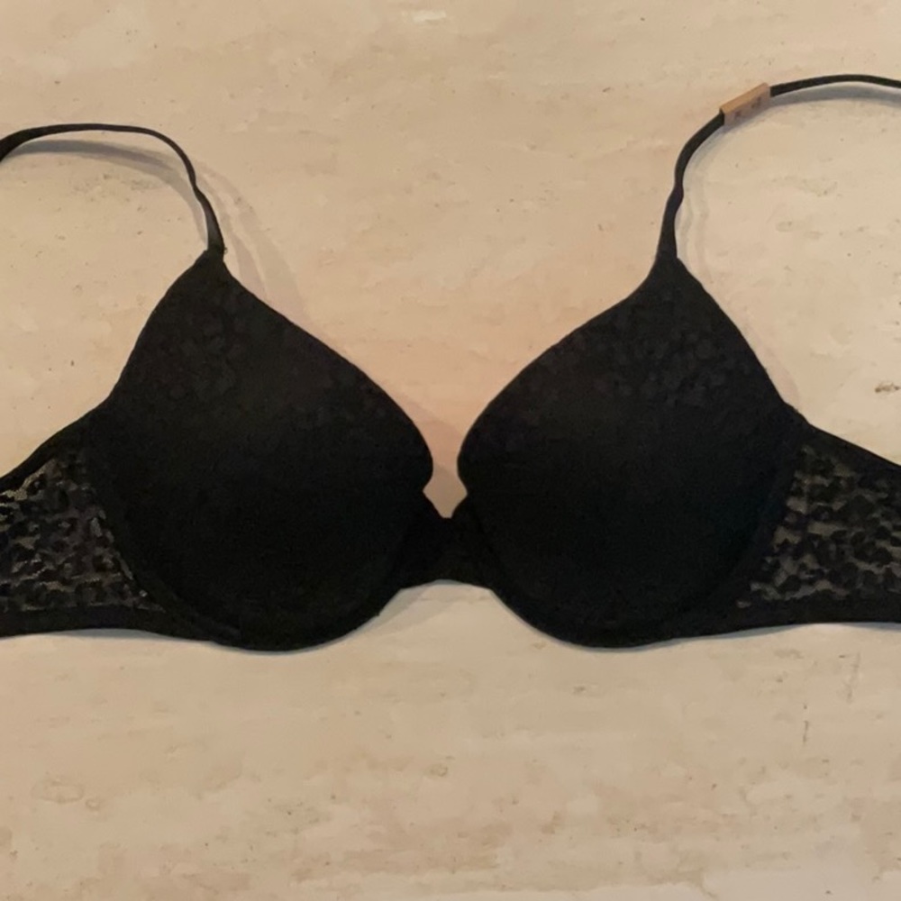 Victoria’s Secret Pink Push Up Padded Bra VS Wear Everywhere Size 34C New Black - Picture 12 of 16